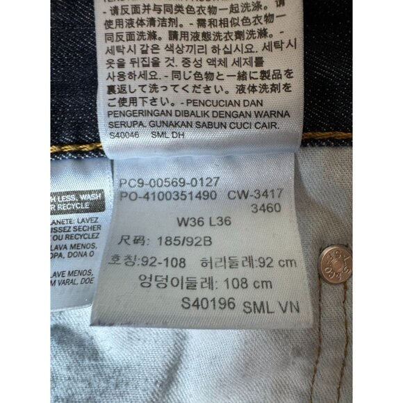 Levi's Jeans Mens 36x33* Blue 569 Loose Straight American Dark‎ Wash Denim - Picture 12 of 12